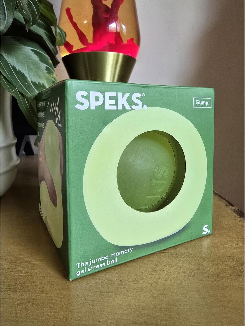 NIB Speks Jumbo Gump Memory Gel Stress Ball - Algae